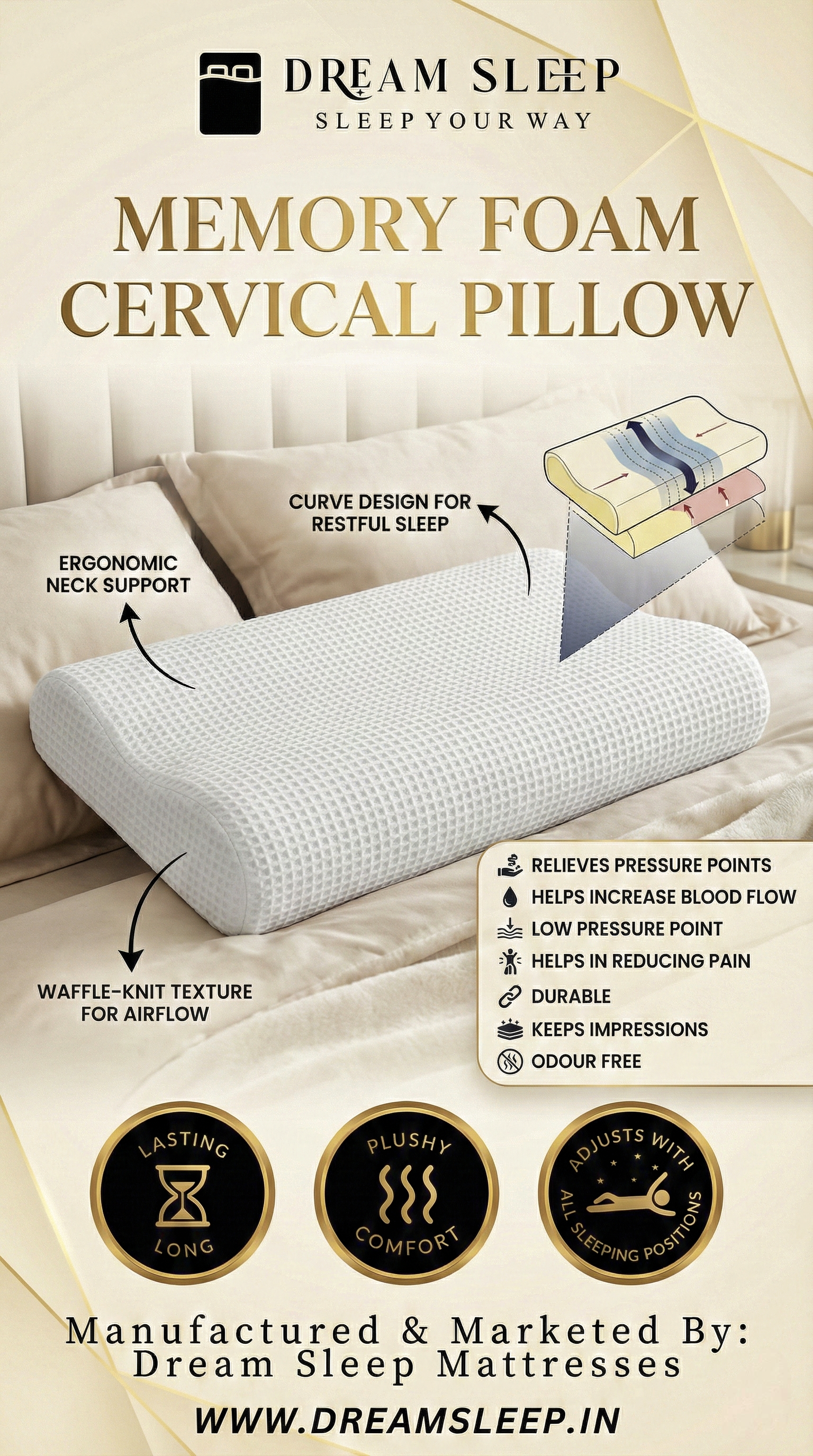 Cervical Pillow (Memory Foam)
